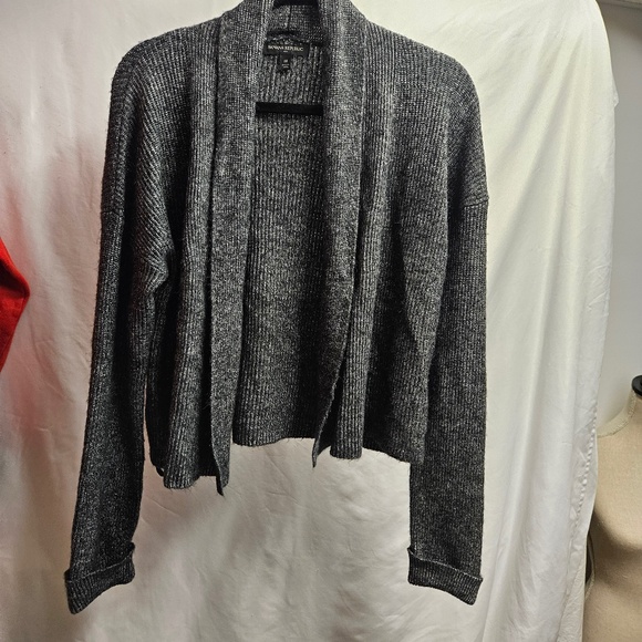Banana Republic Sweaters - Banana Republic grey white knit wrap cardigan M winter fall office long sleeve